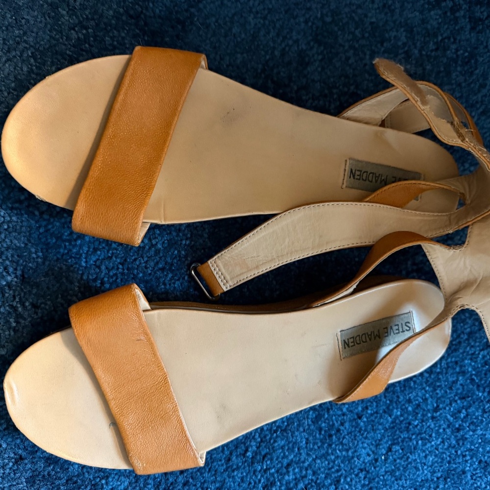 Steve Madden Tan Women's Platform Ankle Sandals